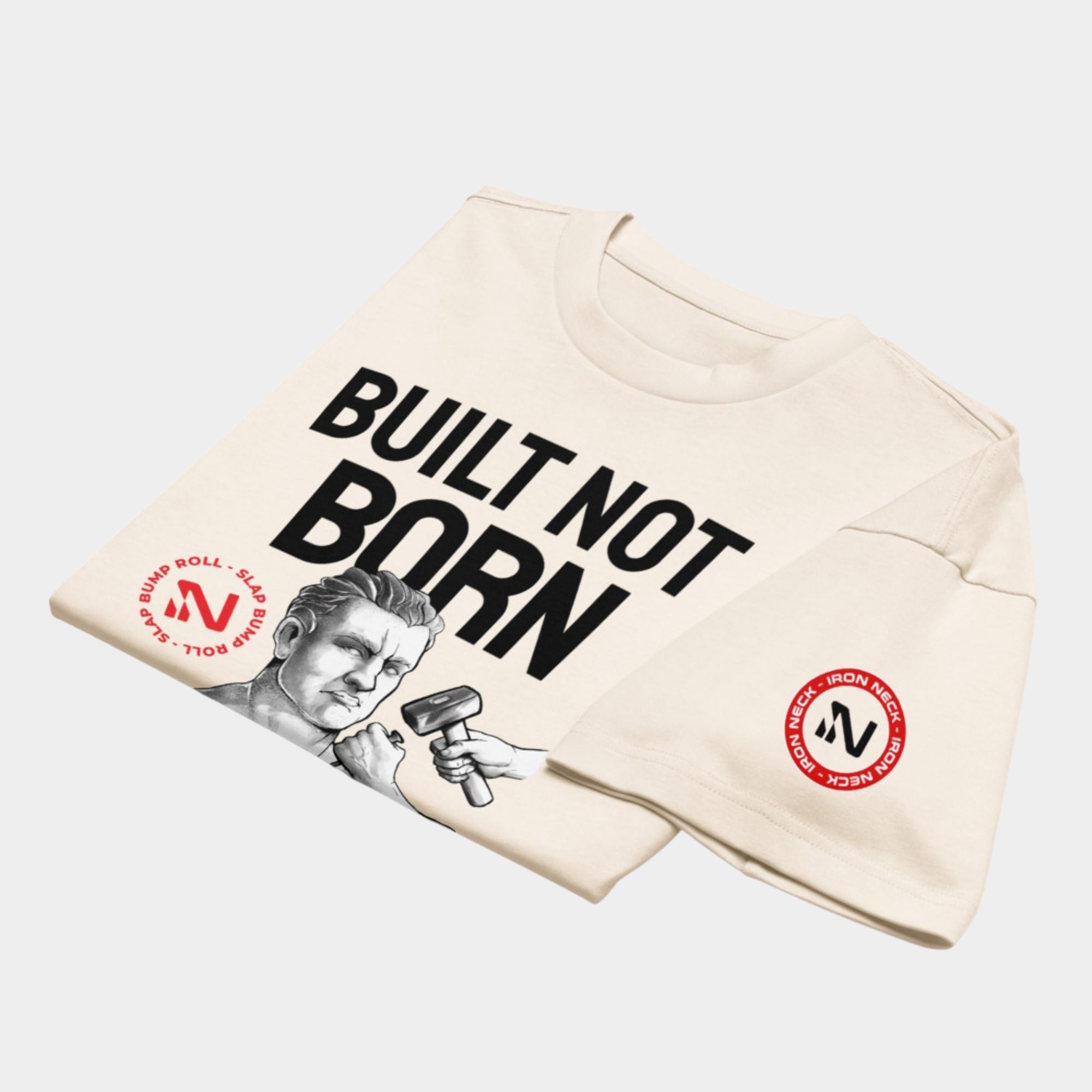 'Built Not Born' Box Tee - Vintage White Apparel Iron Neck