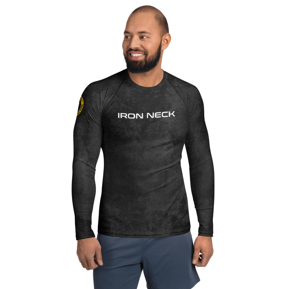Built Not Born LS BJJ Rash Guard - Black Apparel Iron Neck
