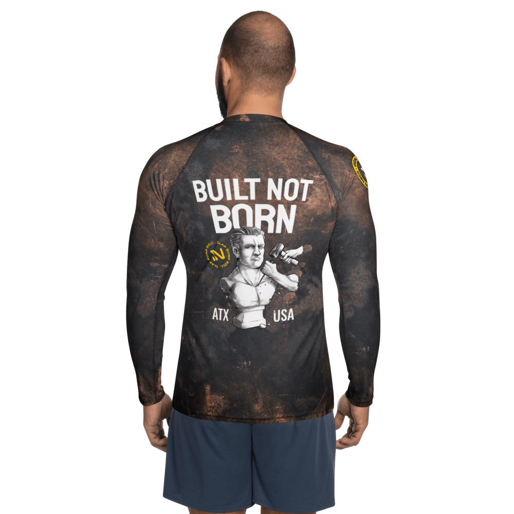 Built Not Born LS BJJ Rash Guard - Grunge Apparel Iron Neck