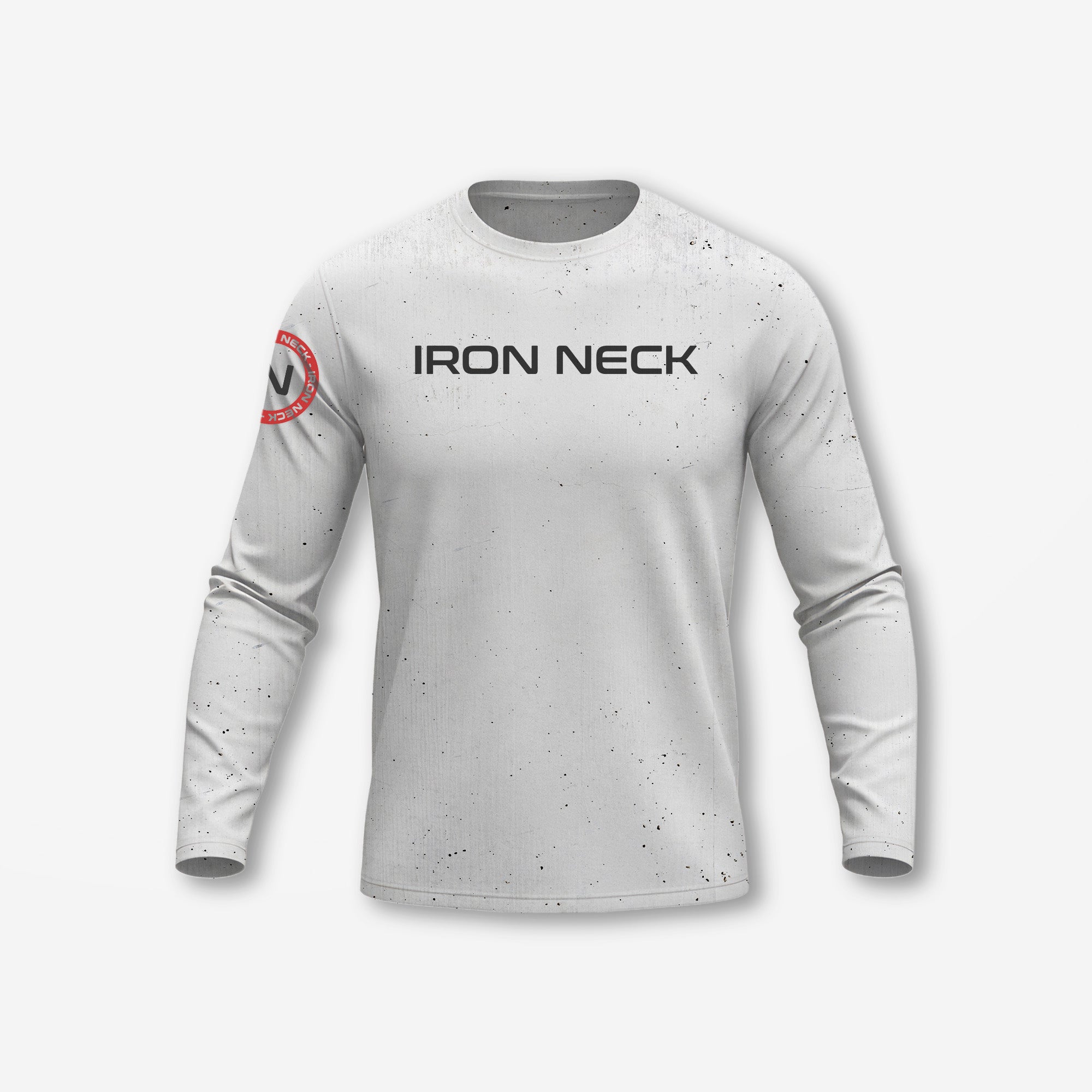 Built Not Born LS BJJ Rash Guard - White Apparel Iron Neck