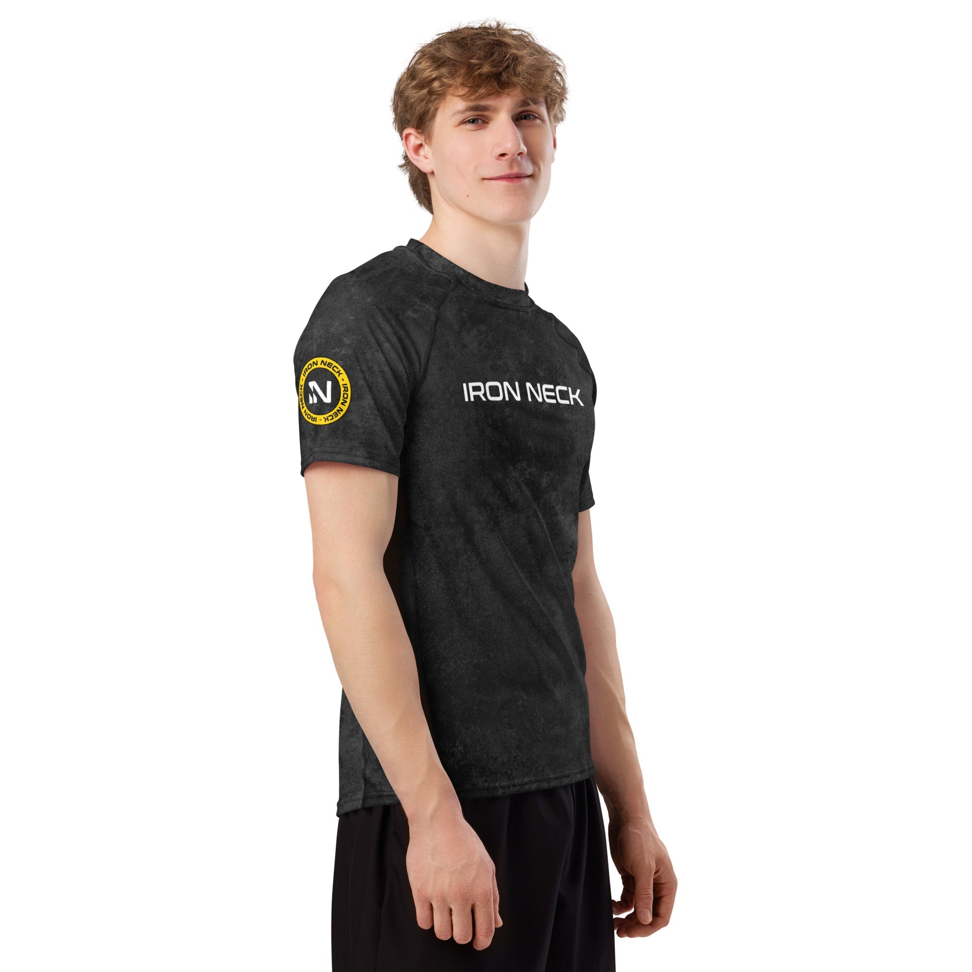 Built Not Born SS BJJ Rash Guard - Black Apparel Iron Neck