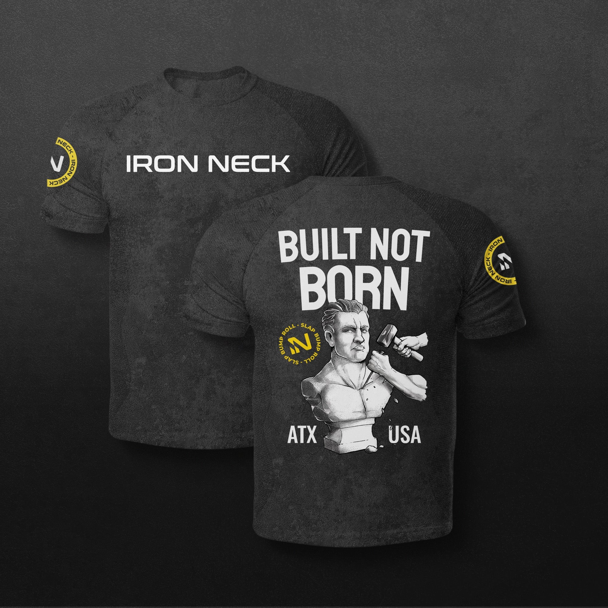 Built Not Born SS BJJ Rash Guard - Black Apparel Iron Neck