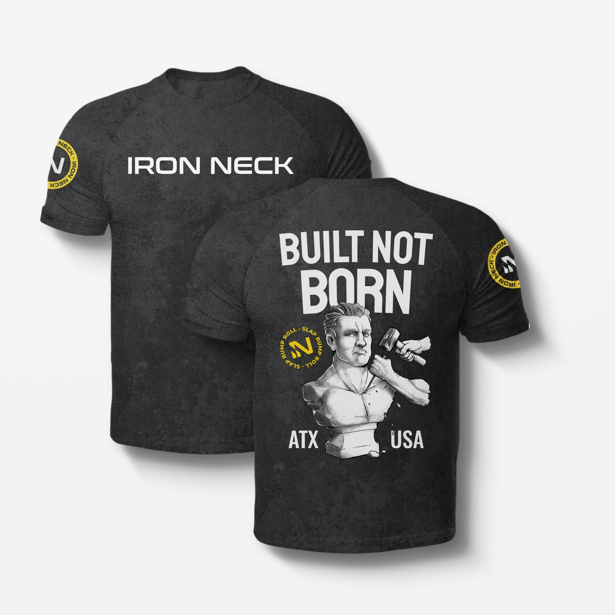 Built Not Born SS BJJ Rash Guard - Black Apparel Iron Neck