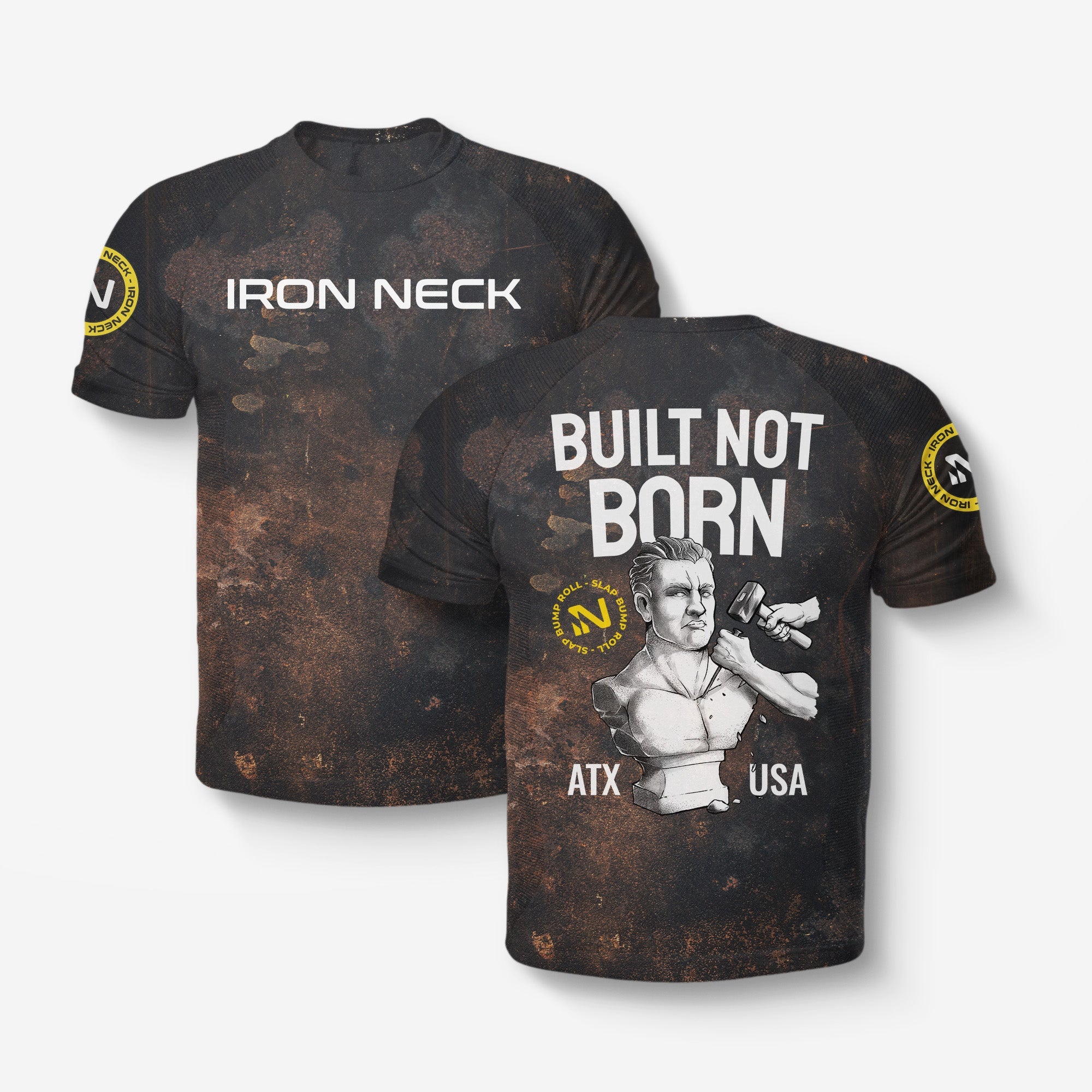 Built Not Born SS BJJ Rash Guard - Grunge Apparel Iron Neck
