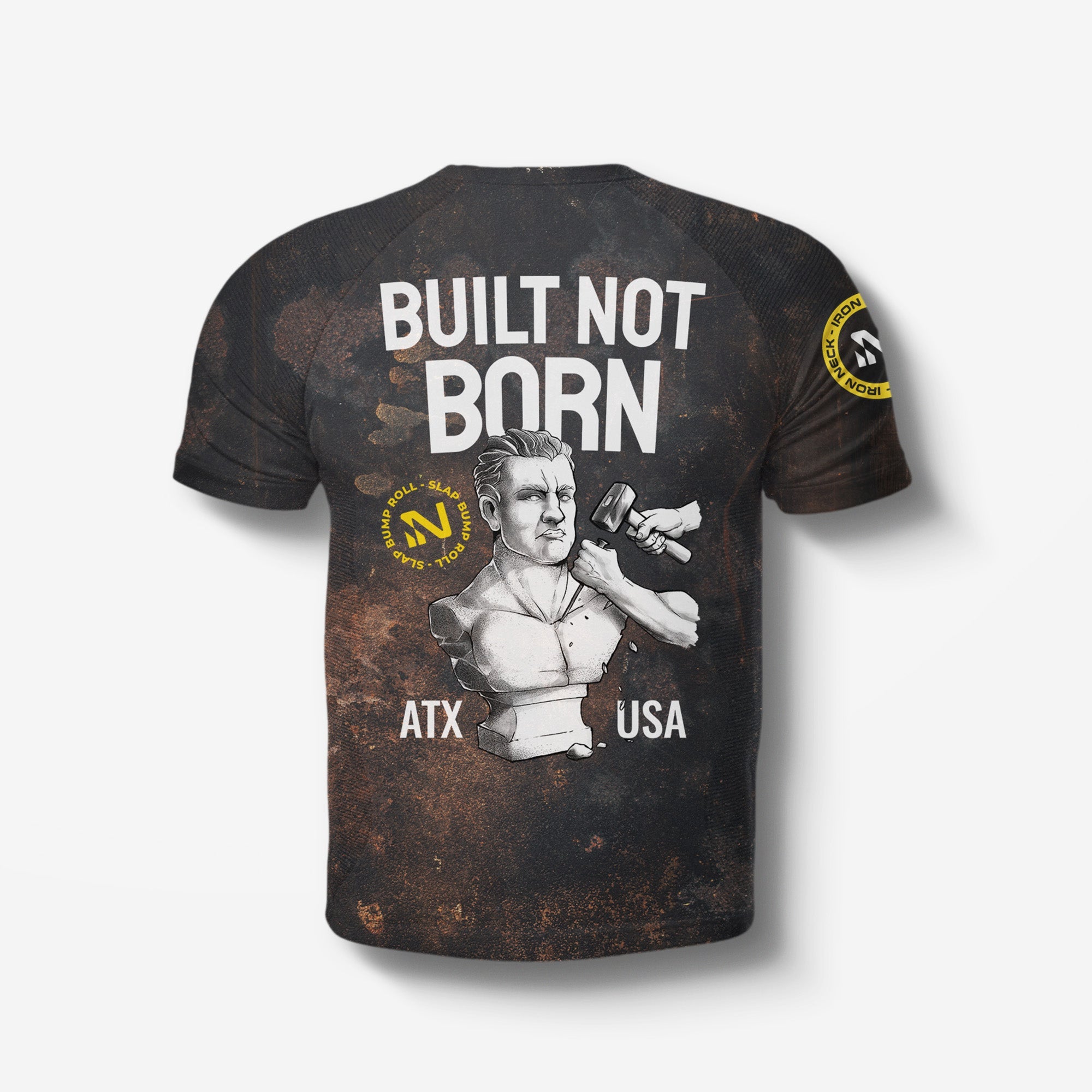 Built Not Born SS BJJ Rash Guard - Grunge Apparel Iron Neck