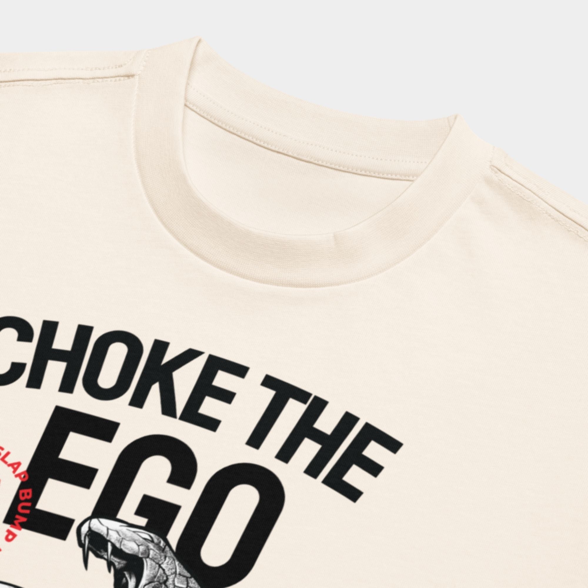 'Choke The Ego' Box Tee - Vintage White Apparel Iron Neck