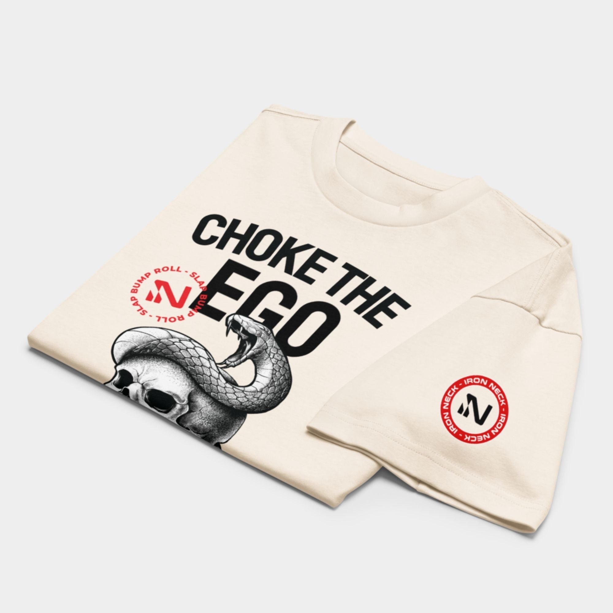 'Choke The Ego' Box Tee - Vintage White Apparel Iron Neck