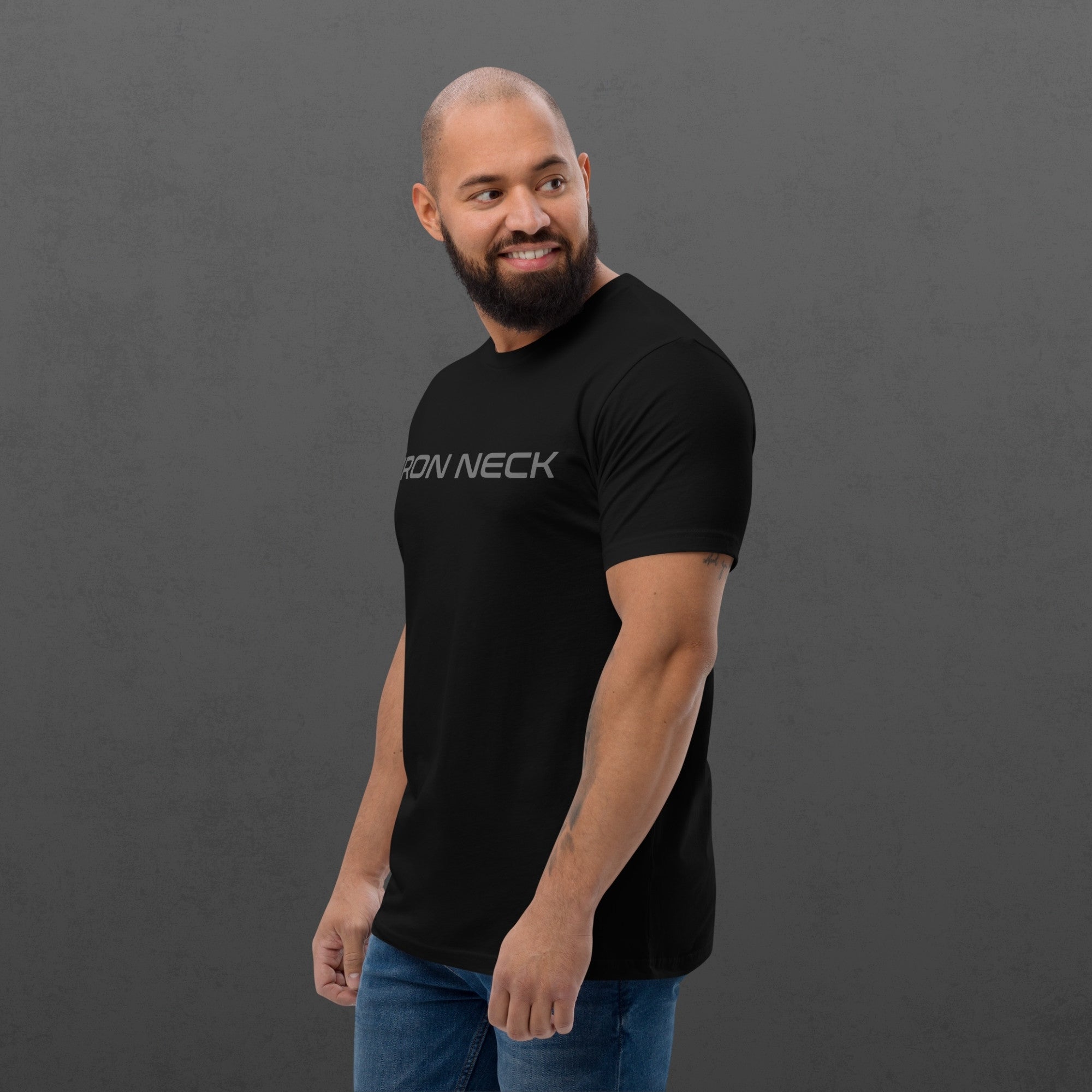 IN Core Fitted Tee Shirt - Black Apparel Iron Neck