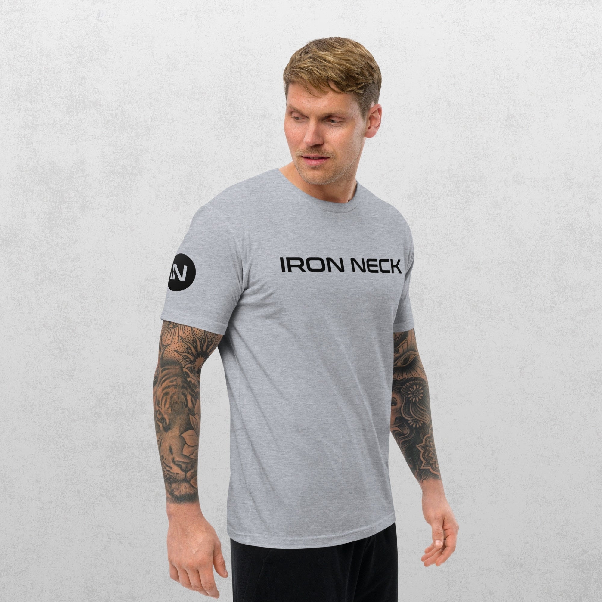 IN Core Fitted Tee Shirt - Grey Apparel Iron Neck