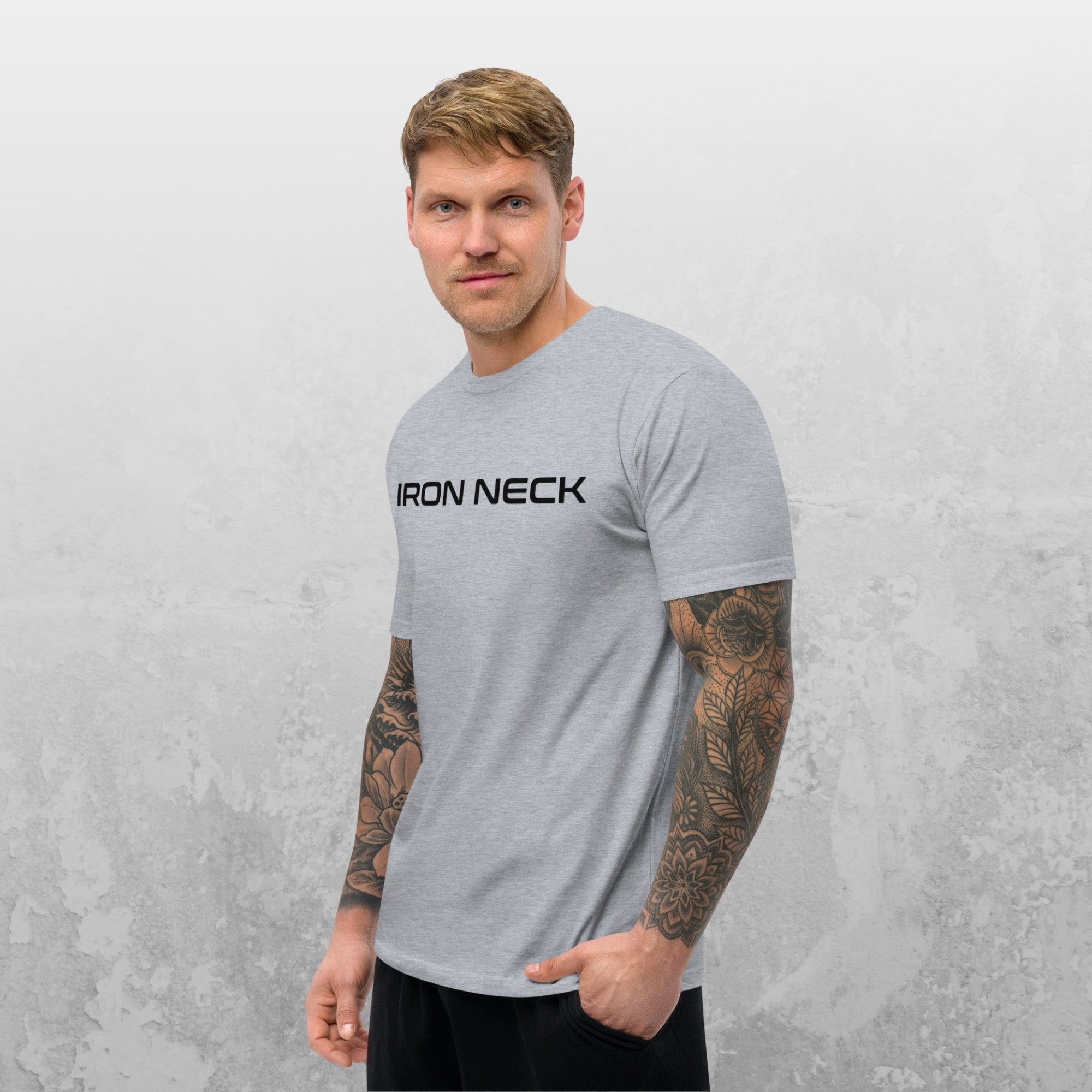 IN Core Fitted Tee Shirt - Grey Apparel Iron Neck