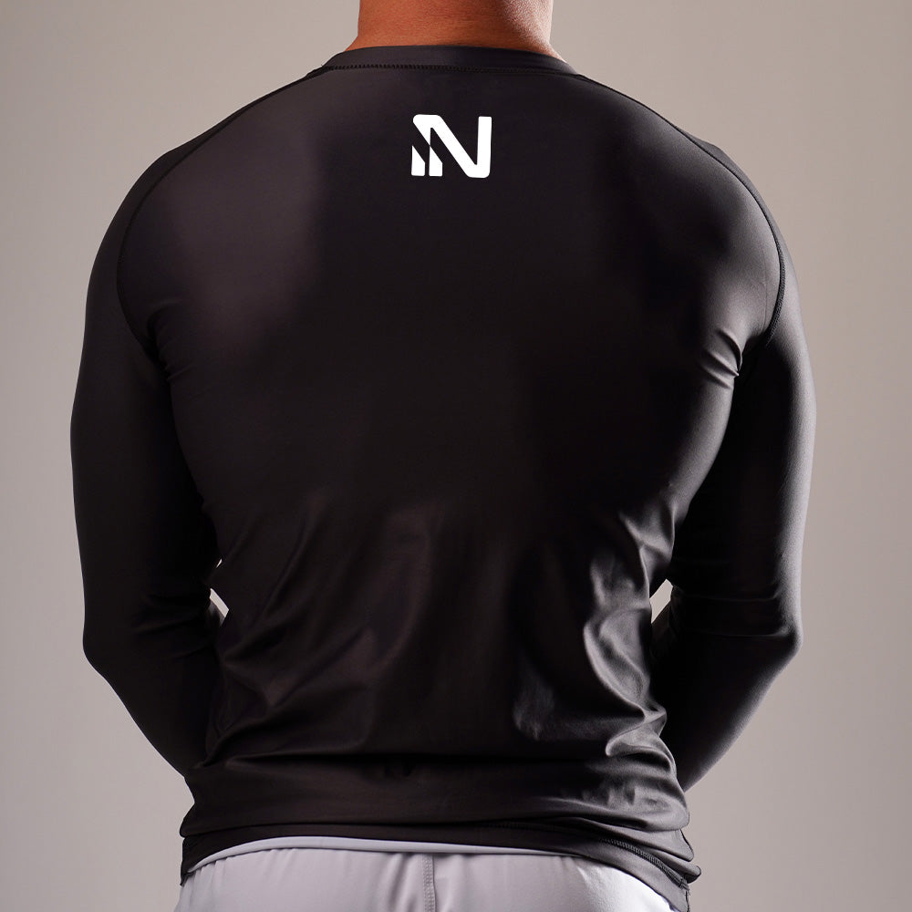 SoftAF™ Black Long Sleeve Rashguard Apparel Iron Neck