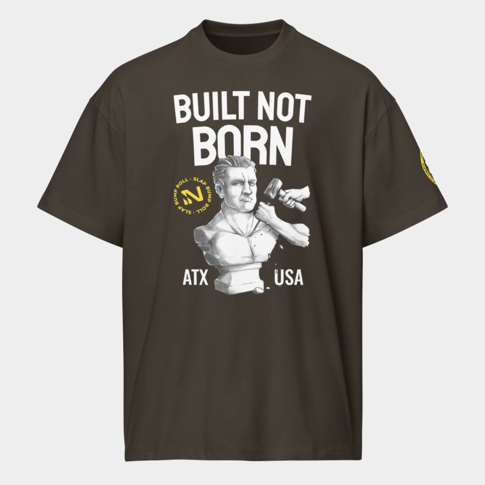 'Built Not Born' Box Tee - Vintage Black