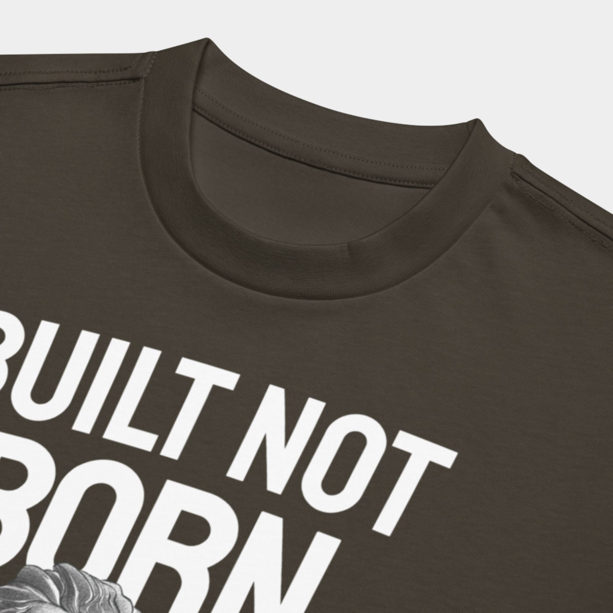 'Built Not Born' Box Tee - Vintage Black Apparel Iron Neck