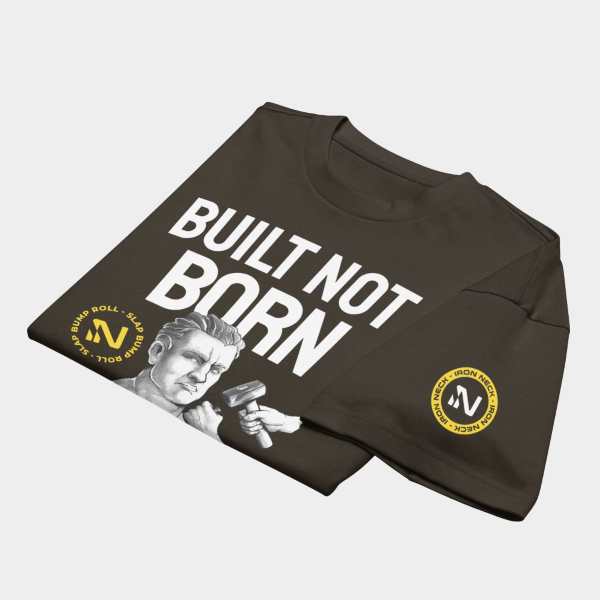 'Built Not Born' Box Tee - Vintage Black Apparel Iron Neck