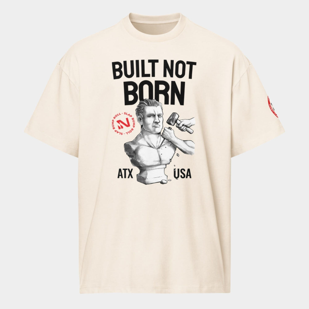 'Built Not Born' Box Tee - Vintage White Apparel Iron Neck S