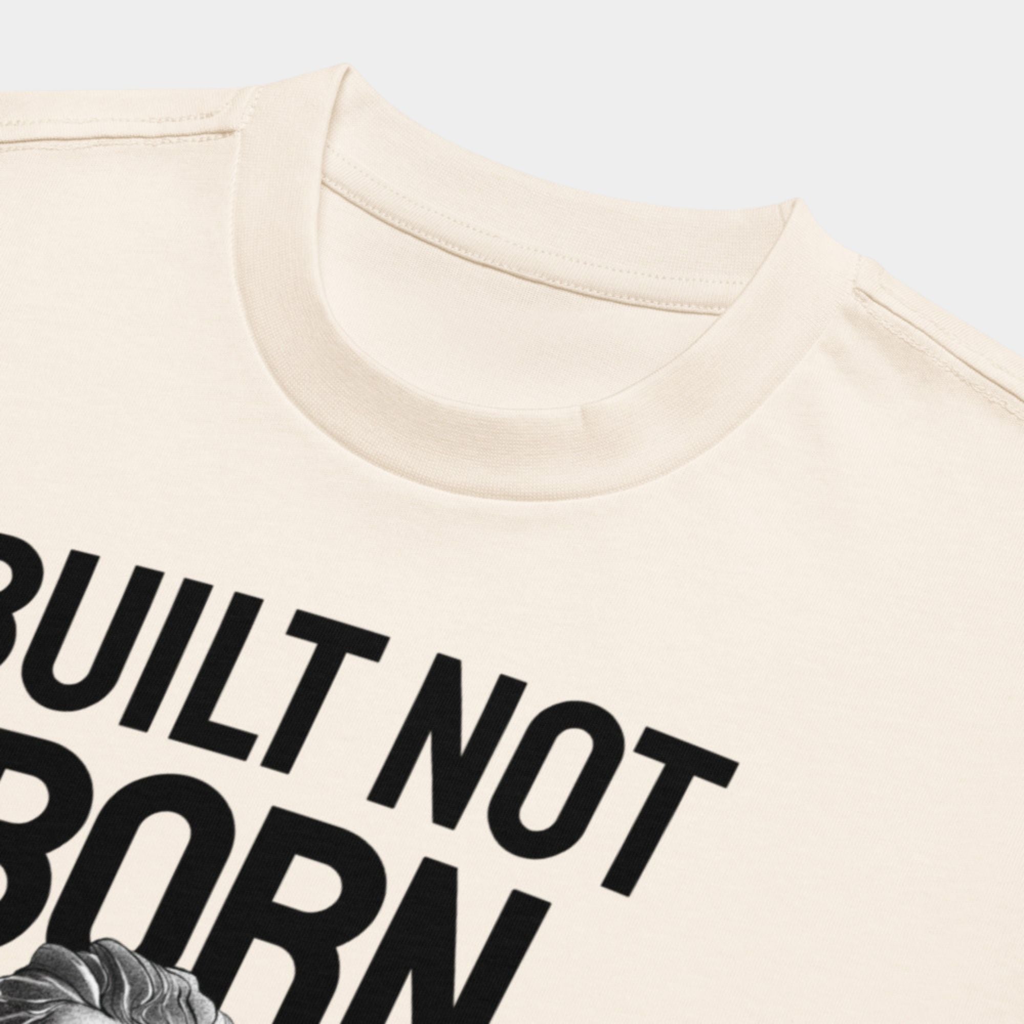 'Built Not Born' Box Tee - Vintage White Apparel Iron Neck