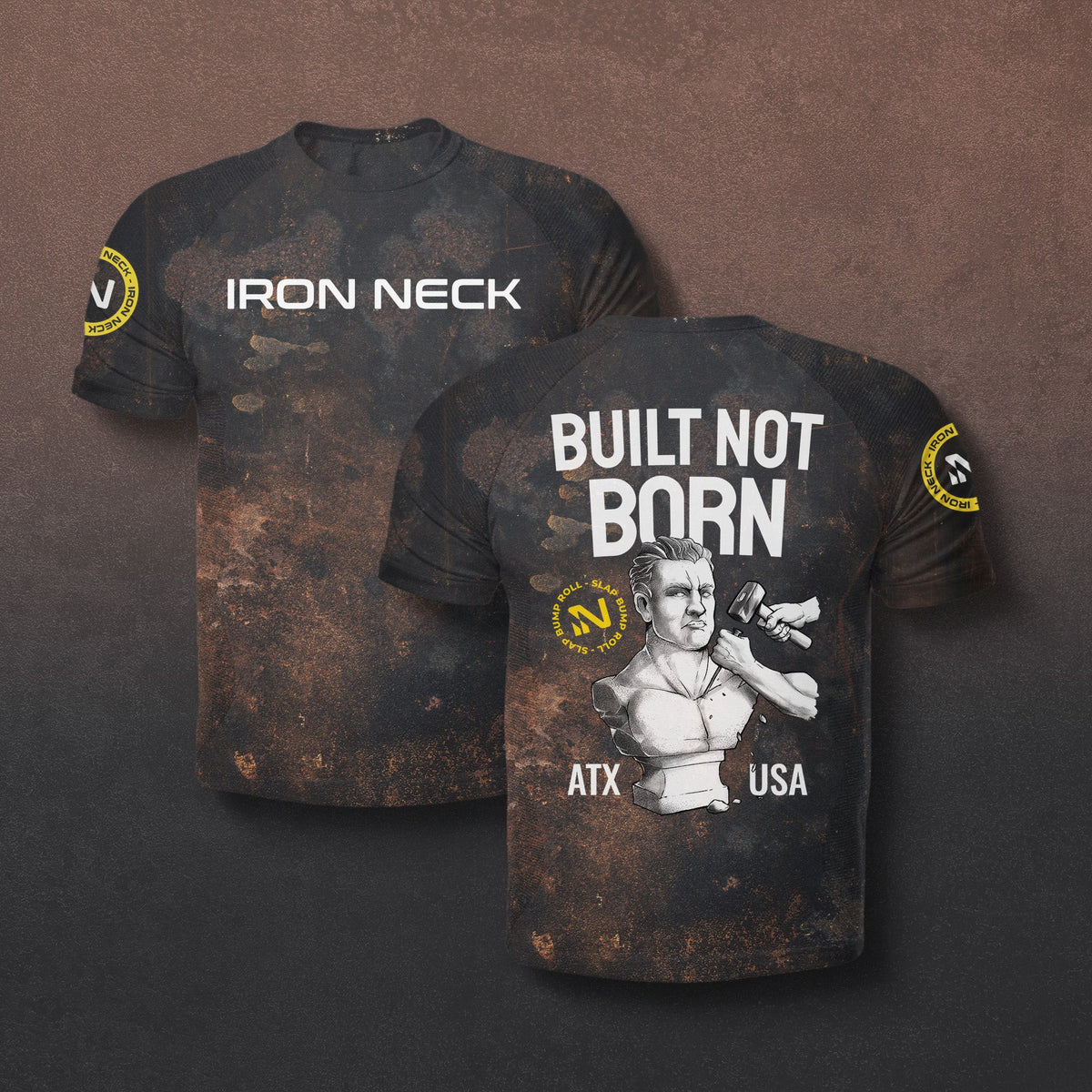 Built Not Born SS BJJ Rash Guard - Grunge Apparel Iron Neck