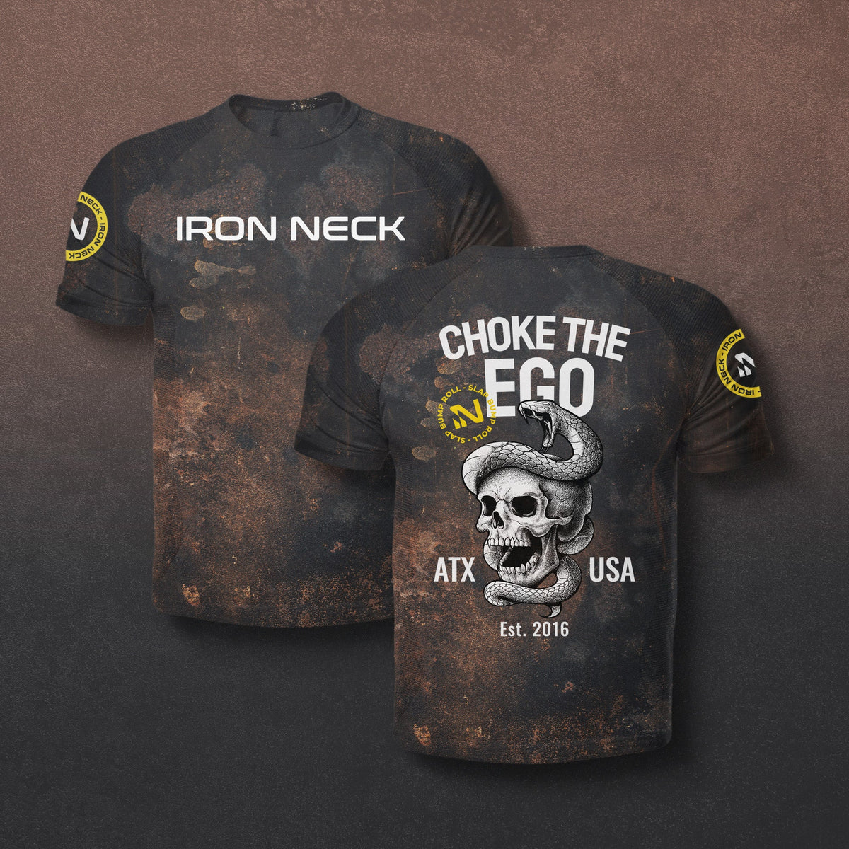 Choke The Ego SS BJJ Rash Guard - Grunge Apparel Iron Neck