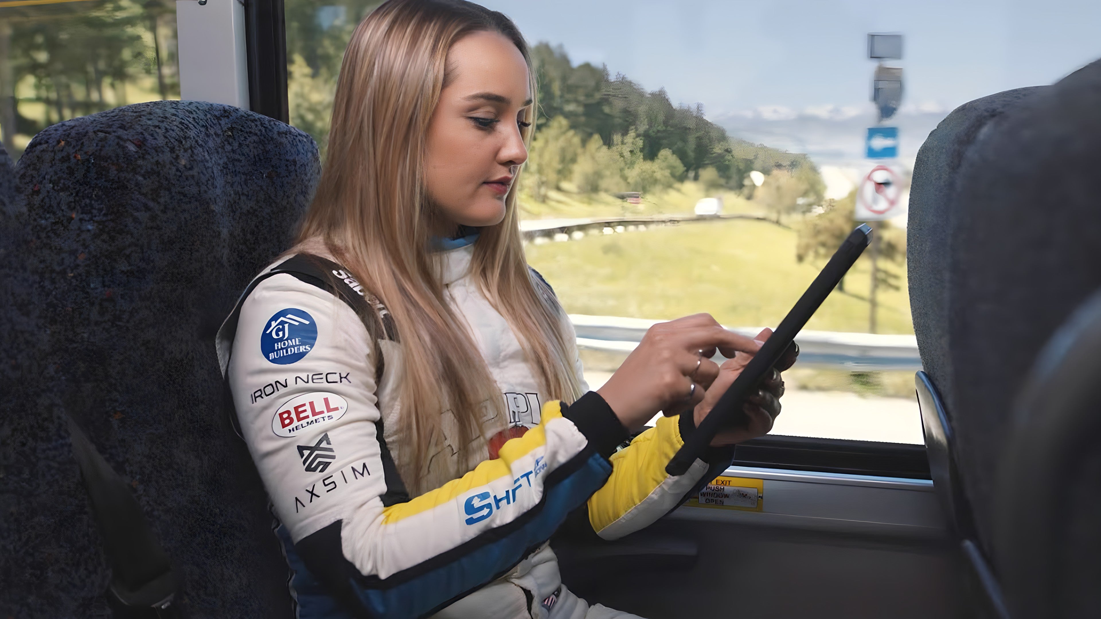 Sabre Cook preparing for a race