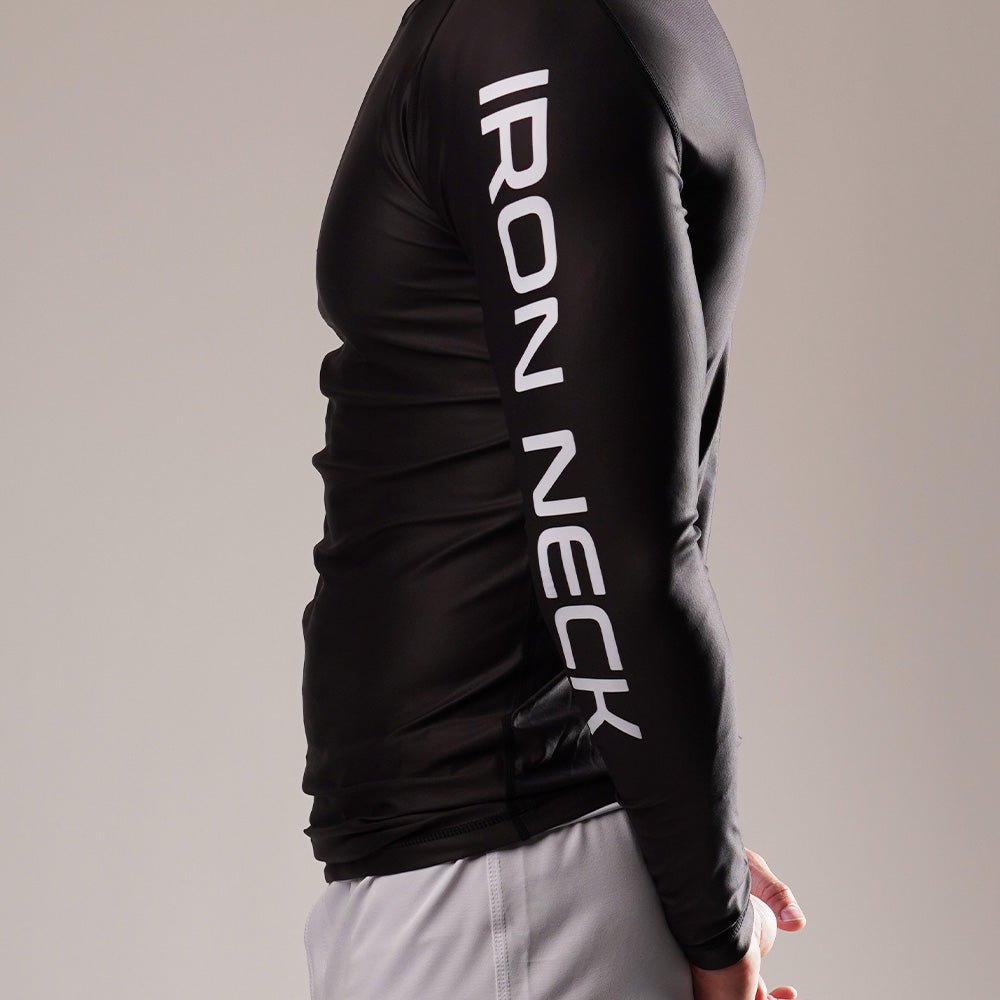 SoftAF™ Black Long Sleeve Rashguard Apparel Iron Neck   